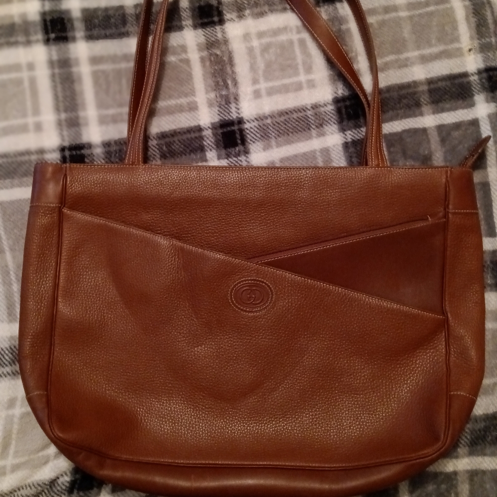 Gucci | Vintage Brown Leather Tote Work Bag Laptop Bag Handbag